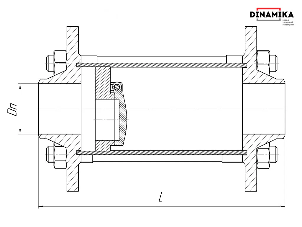 Обратный клапан 19с38нж Ду50 межфланцевый